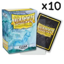 Dragon Shield Sleeves: Standard Matte - Clear 100CT (Display= 10 boxes)