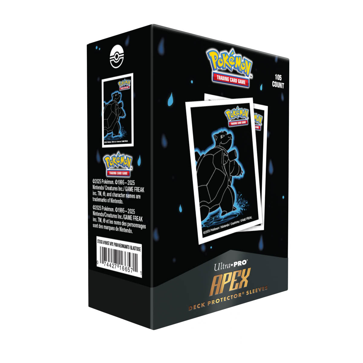 Pokemon Neon Kanto: Blastoise (105-pack) - APEX Deck Protector Sleeves