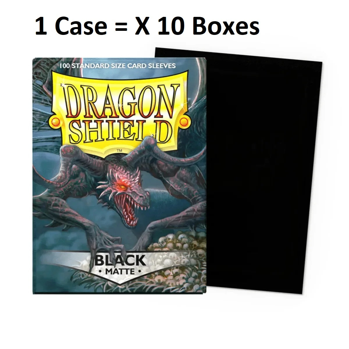 Dragon Shield Sleeves: Standard Matte - Black (Case of 10 boxes)