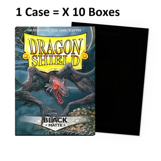 Dragon Shield Sleeves: Standard Matte - Black (Case of 10 boxes)