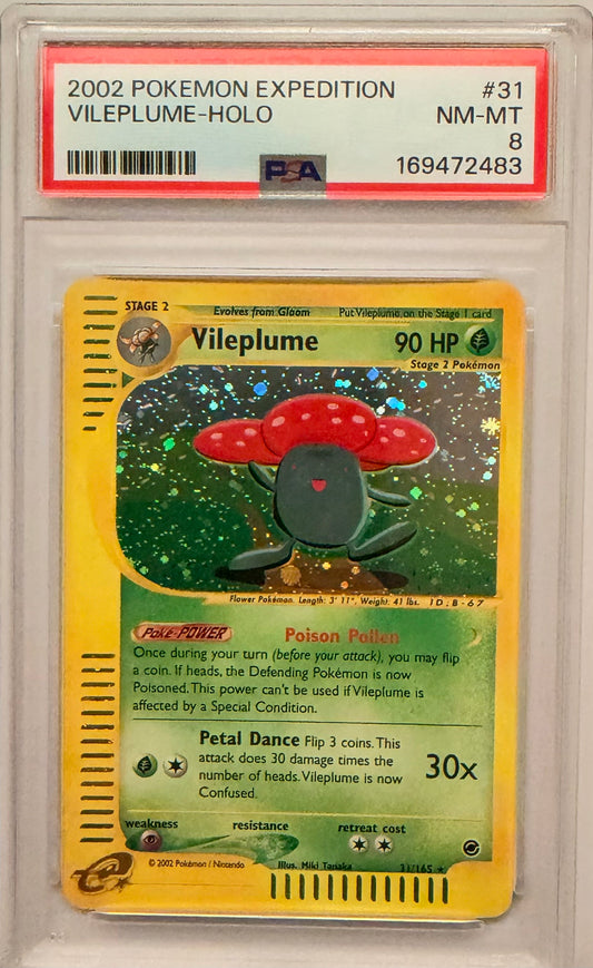 Pokemon Expedition 2002 Vileplume Holo #31/165 PSA 8