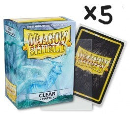 Dragon Shield Sleeves: Standard Matte - Clear 100CT (x5 boxes)